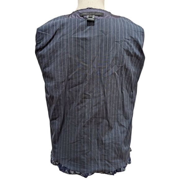 MARC BY MARC JACOBS Floral Print Kimono Jacket Blue 3/4 Sleeve Tie Sash Size 4 - Picture 8 of 12